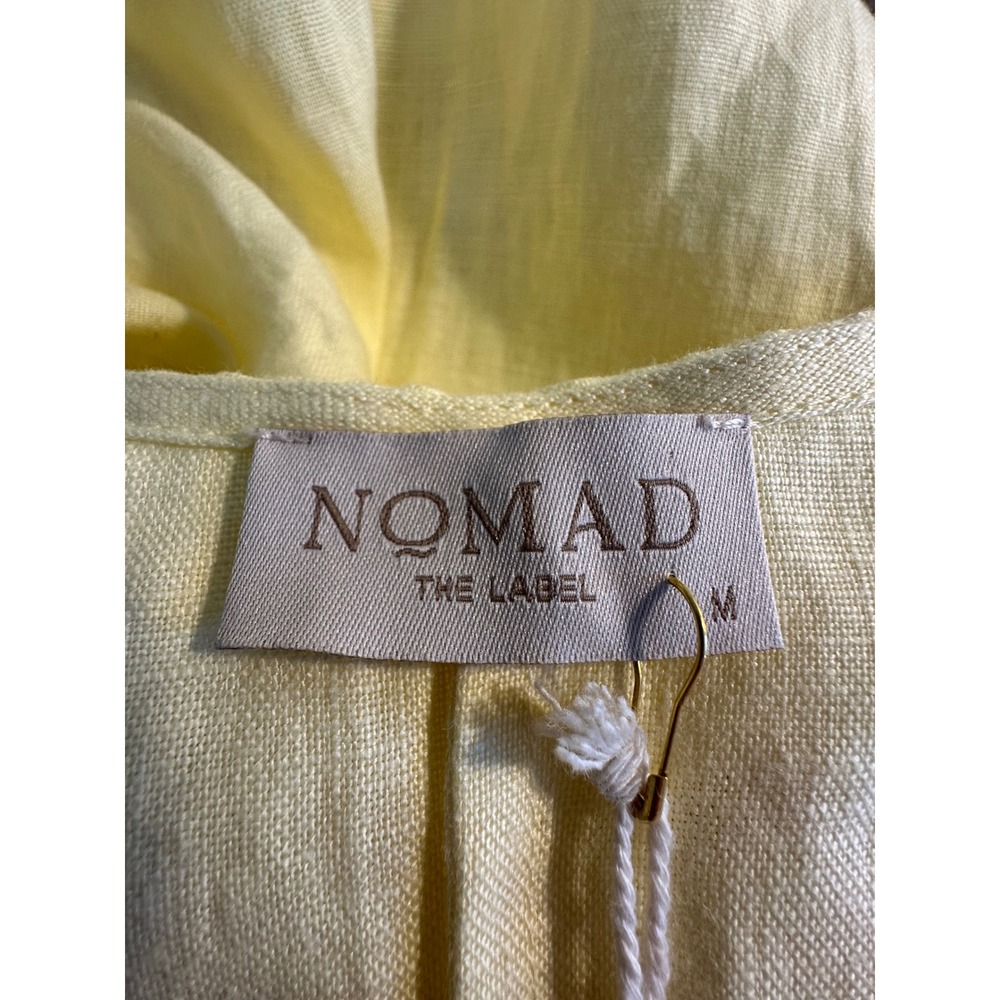 NOMAD The Label French Linen Sleeveless Jumpsuit Size M Pale Yellow Beachy NEW‎ - Picture 8 of 12